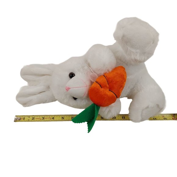 Topstar White Bunny Rabbit 15" Spring Stuffed Animal Plush Soft Pet Carrot - Picture 9 of 9